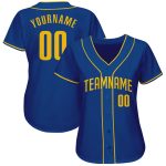 Personalized Royal Gold Authentic Baseball Jersey Team Custom Name and Number