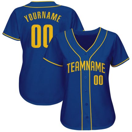 Personalized Royal Gold Authentic Baseball Jersey Team Custom Name and Number