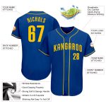 Personalized Royal Gold Authentic Baseball Jersey Team Custom Name and Number