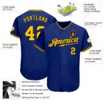 Personalized Royal Gold-Black Authentic Baseball Jersey Team Custom Name and Number