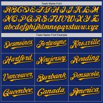 Personalized Royal Gold-Black Authentic Raglan Sleeves Baseball Jersey Team Custom Name and Number