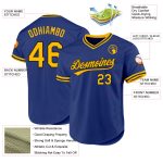 Personalized Royal Gold-Black Authentic Throwback Baseball Jersey Team Custom Name and Number