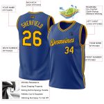 Personalized Royal Gold-Black Authentic Throwback Basketball Jersey
