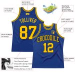 Personalized Royal Gold-Black Authentic Throwback Basketball Jersey Team Custom Name and Number