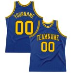 Personalized Royal Gold-Black Authentic Throwback Basketball Jersey Team Custom Name and Number