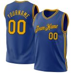 Personalized Royal Gold-Black Authentic Throwback Basketball Jersey
