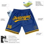 Personalized Royal Gold-Black Authentic Throwback Basketball Shorts