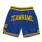 Personalized Royal Gold-Black Authentic Throwback Basketball Shorts Team Custom Name and Number