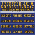 Personalized Royal Gold-Black Mesh Authentic Throwback Football Jersey Team Custom Name and Number
