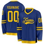 Personalized Royal Gold Hockey Jersey Team Custom Name and Number