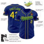 Personalized Royal Gold-Kelly Green Authentic Baseball Jersey Team Custom Name and Number