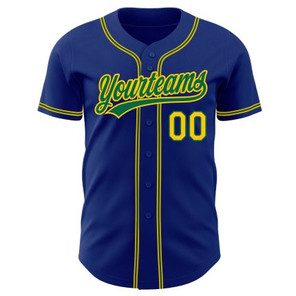 Personalized Royal Gold-Kelly Green Authentic Baseball Jersey Team Custom Name and Number