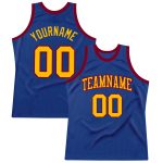 Personalized Royal Gold-Maroon Authentic Throwback Basketball Jersey