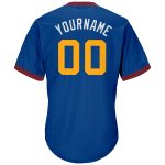 Personalized Royal Gold-Maroon Authentic Throwback Rib-Knit Baseball Jersey Shirt Team Custom Name and Number