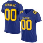 Personalized Royal Gold Mesh Authentic Football Jersey