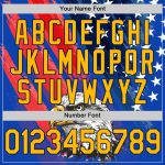Personalized Royal Gold Navy-Red 3D American Flag Eagle And Star Authentic Baseball Jersey Team Custom Name and Number