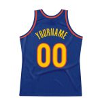 Personalized Royal Gold-Orange Authentic Throwback Basketball Jersey Team Custom Name and Number