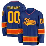 Personalized Royal Gold-Orange Hockey Jersey Team Custom Name and Number