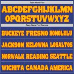 Personalized Royal Gold-Orange Mesh Authentic Football Jersey Team Custom Name and Number