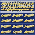 Personalized Royal Gold Pinstripe Gold-White Authentic Baseball Jersey Team Custom Name and Number