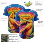 Personalized Royal Gold-Red 3D Pattern Design Crocodile Authentic Baseball Jersey Team Custom Name and Number