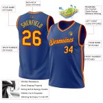 Personalized Royal Gold-Red Authentic Throwback Basketball Jersey Team Custom Name and Number