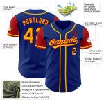 Personalized Royal Gold-Red Authentic Two Tone Baseball Jersey Team Custom Name and Number
