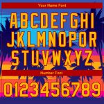 Personalized Royal Gold-Red Hawaii Palm Trees 3D Pattern Design Bomber Full-Snap Varsity Letterman Jacket Team Custom Name and Number