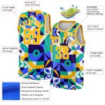 Personalized Royal Gold-White 3D Pattern Design Abstract Geometric Shapes Authentic Basketball Jersey Team Custom Name and Number