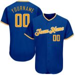 Personalized Royal Gold-White Authentic Baseball Jersey