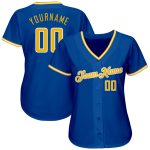 Personalized Royal Gold-White Authentic Baseball Jersey