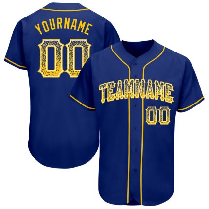 Personalized Royal Gold-White Authentic Drift Fashion Baseball Jersey Team Custom Name and Number