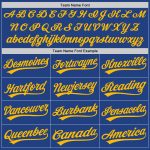 Personalized Royal Gold-White Authentic Throwback Baseball Jersey Team Custom Name and Number