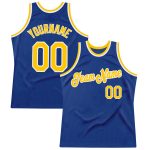 Personalized Royal Gold-White Authentic Throwback Basketball Jersey