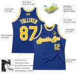Personalized Royal Gold-White Authentic Throwback Basketball Jersey