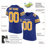Personalized Royal Gold-White Mesh Authentic Football Jersey