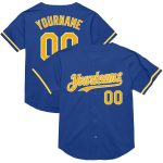 Personalized Royal Gold-White Mesh Authentic Throwback Baseball Jersey Team Custom Name and Number