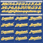 Personalized Royal Gold-White Mesh Authentic Throwback Baseball Jersey Team Custom Name and Number