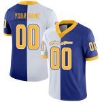 Personalized Royal Gold-White Mesh Split Fashion Football Jersey Team Custom Name and Number
