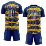 Personalized Royal Gold-White Pinstripe Sublimation Soccer Uniform Jersey Team Custom Name and Number