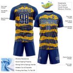 Personalized Royal Gold-White Pinstripe Sublimation Soccer Uniform Jersey Team Custom Name and Number