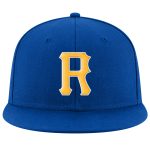 Personalized Royal Gold-White Stitched Adjustable Snapback Hat Team Custom Name and Number