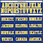 Personalized Royal Gold-White Stitched Cuffed Knit Hat Team Custom Name and Number