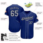 Personalized Royal Gray-Black Authentic Baseball Jersey