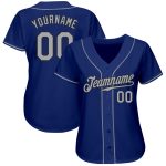 Personalized Royal Gray-Black Authentic Baseball Jersey