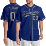 Personalized Royal Gray-Black Authentic Baseball Jersey Team Custom Name and Number