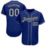 Personalized Royal Gray-Black Authentic Baseball Jersey