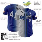 Personalized Royal Gray-Black Authentic Gradient Fashion Baseball Jersey Team Custom Name and Number