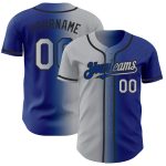 Personalized Royal Gray-Black Authentic Gradient Fashion Baseball Jersey Team Custom Name and Number