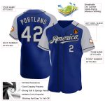 Personalized Royal Gray-Black Authentic Raglan Sleeves Baseball Jersey Team Custom Name and Number